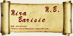 Mira Barišić vizit kartica